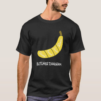 T-shirt Butcher Diagram I Banana Healthy Fruits Yellow Fru