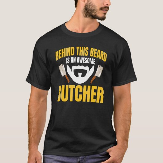 T-shirt Butcher Flesher Behind Beard Meat Whisperer Poultr (Devant)