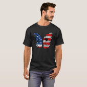 T-shirt Buterfly Floral USA Drapeau Entomologue Flower Ame (Devant entier)