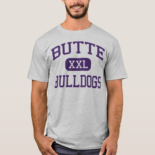 T-shirt Butte - bouledogues - lycée - butte Montana (Devant)