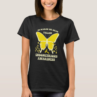 T-shirt butterflies in march we wear yellow endometriosis 
