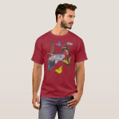 T-shirt butterflies with circle triangle 26 (Devant entier)