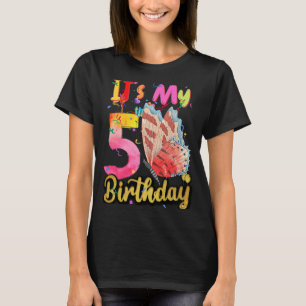 T-shirt BUTTERFLY Anniversaire Princesse 5e Anniversaire B
