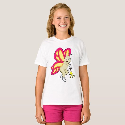 T-shirt Butterfly as Wizard with Magic Mur (Devant entier)