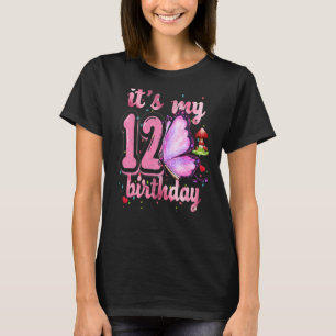 T-shirt Butterfly Birthday Girl Princess 12th Birthday Mai