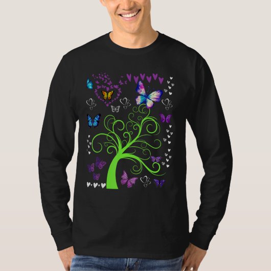 T-shirt Butterfly  Butterflies Circle The Trees Fun Three (Devant)