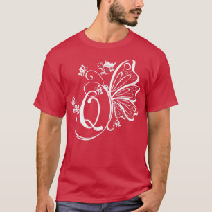 T-shirt Butterfly grunge Fairycore Aesthetic Letter Q Mono