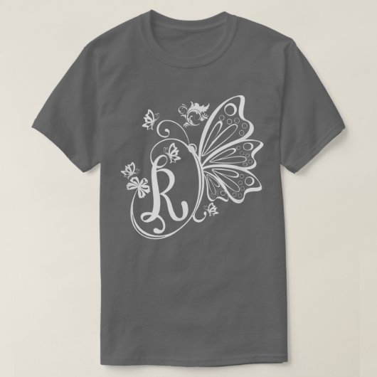 T-shirt Butterfly Grunge Fairycore Aesthetic Letter R Mono (Design devant)