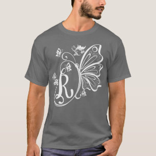 T-shirt Butterfly Grunge Fairycore Aesthetic Letter R Mono