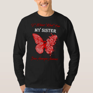 T-shirt Butterfly I Wear Red For My Sister Brain Aneurysm