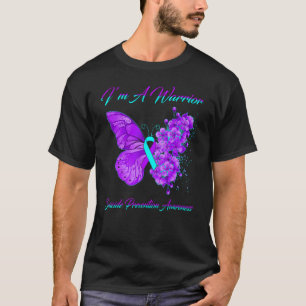 T-shirt Butterfly Iu2019m A Warrior Suicide Prevention Awa