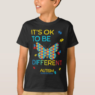 T-shirt Butterfly Puzzle Il Est Ok D'Être Un Autisme Diffé
