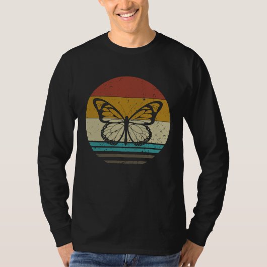 T-shirt Butterfly   Retro Sunset Insect Monarch Entomology (Devant)
