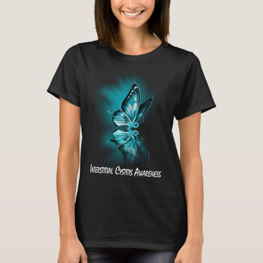 T-shirt Butterfly Ribbon Interstitial Cystitis Awareness (Devant)