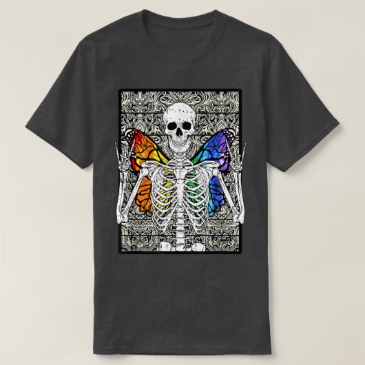 T-shirt Butterfly Skeleton Fairycore Aesthetic (Design devant)