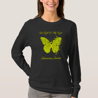 T-shirt Butterfly Son Combat Est Mon Combattre Aware Adeno