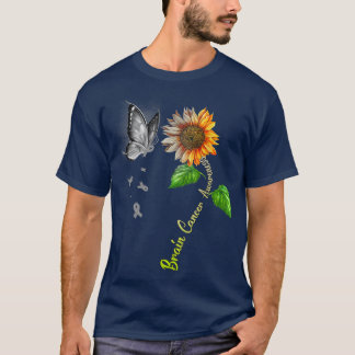 T-shirt Butterfly Sunflower Brain Cancer Awareness