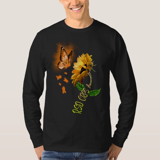 T-shirt Butterfly Sunflower RSD CRPS Awareness (Devant)