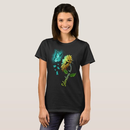 T-shirt Butterfly Sunflower Scleroderma Awareness (Devant entier)