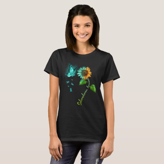 T-shirt Butterfly Sunflower Scleroderma Awareness (Devant entier)