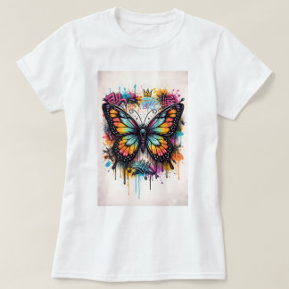 T-shirt Butterfly Tees Co. Chemise Papillon Graffiti 00478