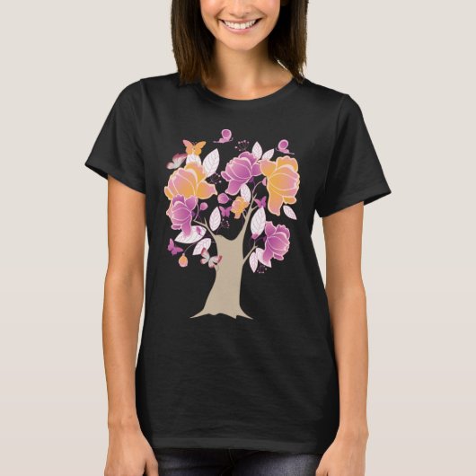 T-shirt Butterfly Tree Beautiful Butterfly Tree Butterflie (Devant)