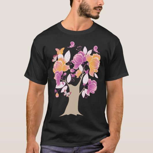 T-shirt Butterfly Tree Beautiful Butterfly Tree Butterflie (Devant)