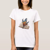 T-shirt Butterfly Wings Emerging from an Open Book (Devant)