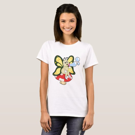 T-shirt Butterfly with Soap bubbles (Devant entier)