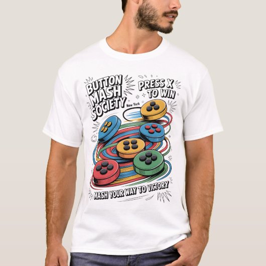 T-shirt Button Mash Society (Devant)