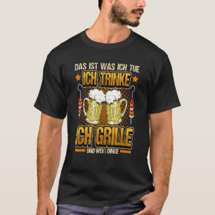 T-shirt Buveur de bière alcoolisée barbecue dicton jardin