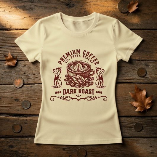 T-Shirt Buveur de Café Rétro Vintage