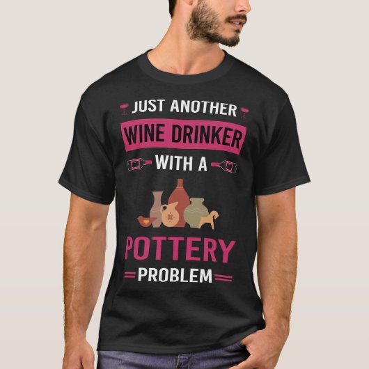 T-shirt Buveur de vin Potier en poterie (Devant)