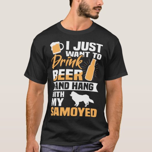 T-shirt Buvez De La Bière Et Accrochez-Vous Avec Mon Chien (Devant)