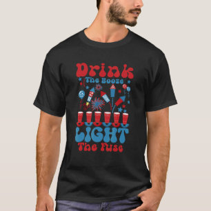 T-shirt Buvez l'alcool Allumez la mèche 4 juillet Amérique