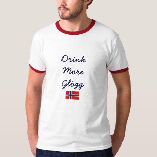 T-shirt Buvez plus de drapeau de Norvégien de Glogg (Devant)