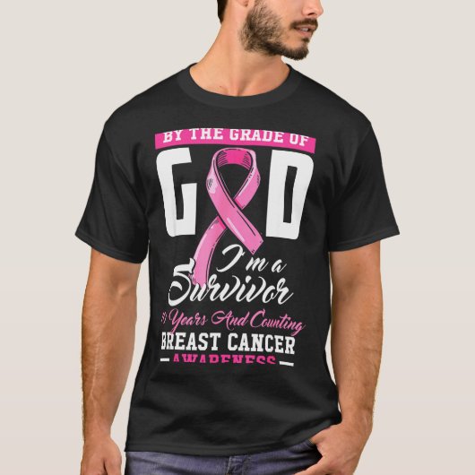T-shirt By The Grace Of God Survivor 10 Year Breast Cancer (Devant)