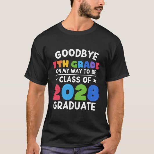 T-shirt Bye 7E Classe De 2028 Diplômée 7E Classe (Devant)