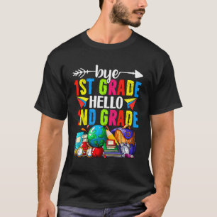 T-shirt Bye Amusant 1Ème Année Bonjour 2Ème Année Retour À