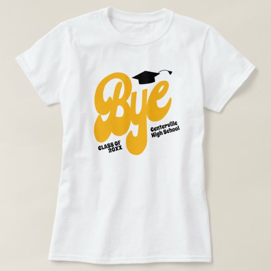 T-shirt Bye jaune Cap supérieur (Design devant)
