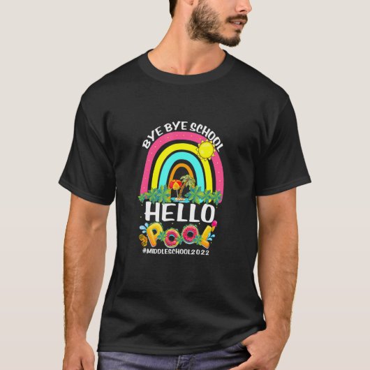 T-shirt Bye School Hello Pool Middle School Joyeux Dernier (Devant)