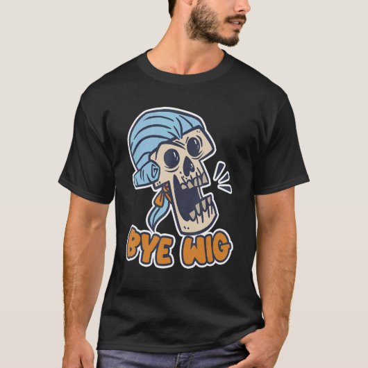 T-shirt Bye Wig Wig faux cheveux (Devant)