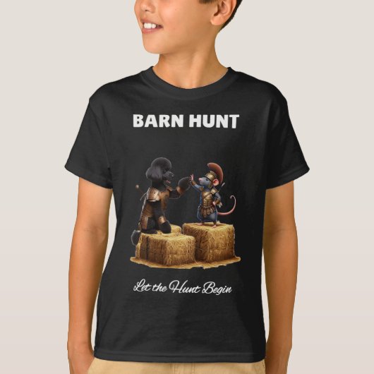 T-shirt Byrn Hunt Lover - Joli Rat Guerrier Et Poodle Noir (Devant)
