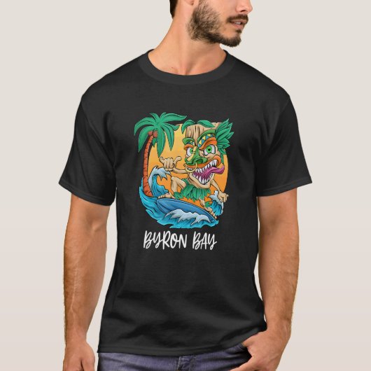 T-shirt Byron Bay Australia Palm Tree Surf Beach Vacati (Devant)