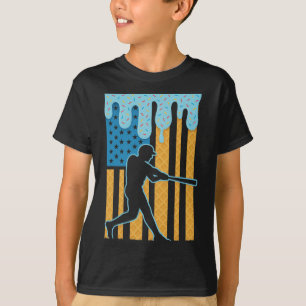 T-shirt Bysebyll Dripping Ice Cream Drip Youth Drapeau Amé
