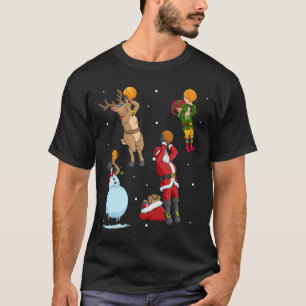 T-shirt Bysketbyll Jeter Joueur de Noël Père Noël