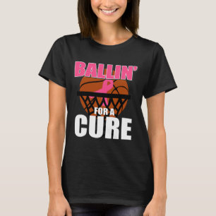 T-shirt Bysketbyll Pink Ribbon Cancer du sein Soutien