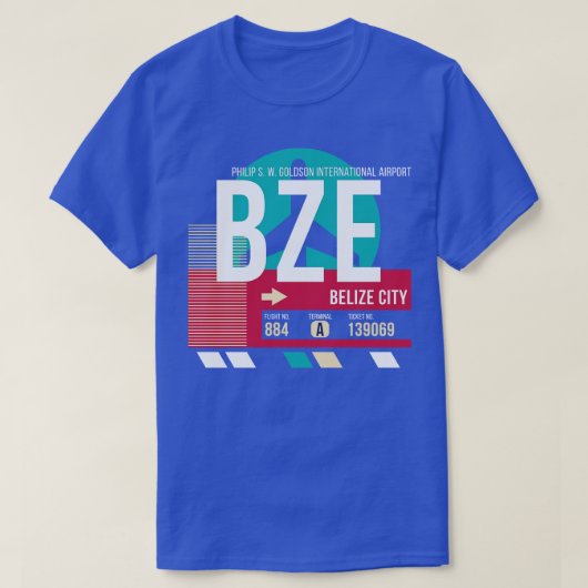 T-shirt BZE BZE Code aéroport Bbagages balise E (Design devant)