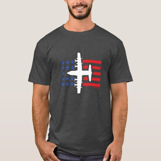 T-shirt C-130 Hercules Jet Blue Stars et Red Stripes (Devant)