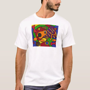 T-shirt C.A. art impressionnant de cubiste de chien